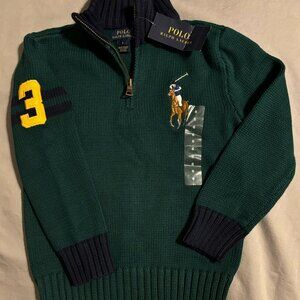 Polo Ralph Lauren Hunter Green Sweater Boys Size 6